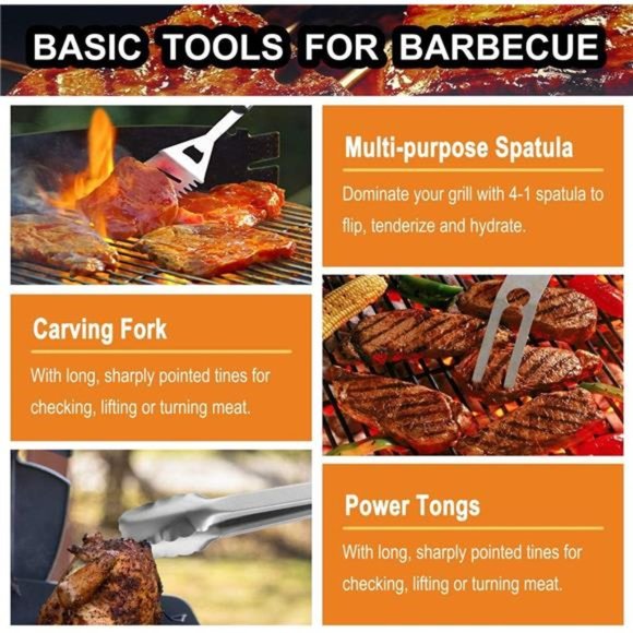 31PC BBQ Grill Accessories Set, Heavy Duty BBQ Tools Set for Men & Women Gift - Picture 5 of 6